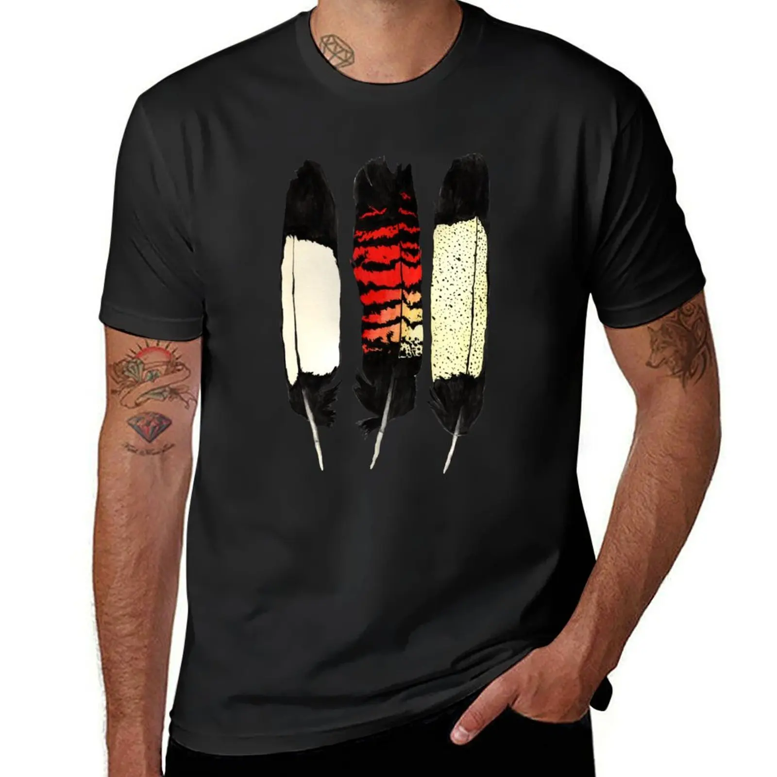 Australian Black Cockatoo Feathers T-Shirt oversized summer top blanks for a boy mens workout shirts