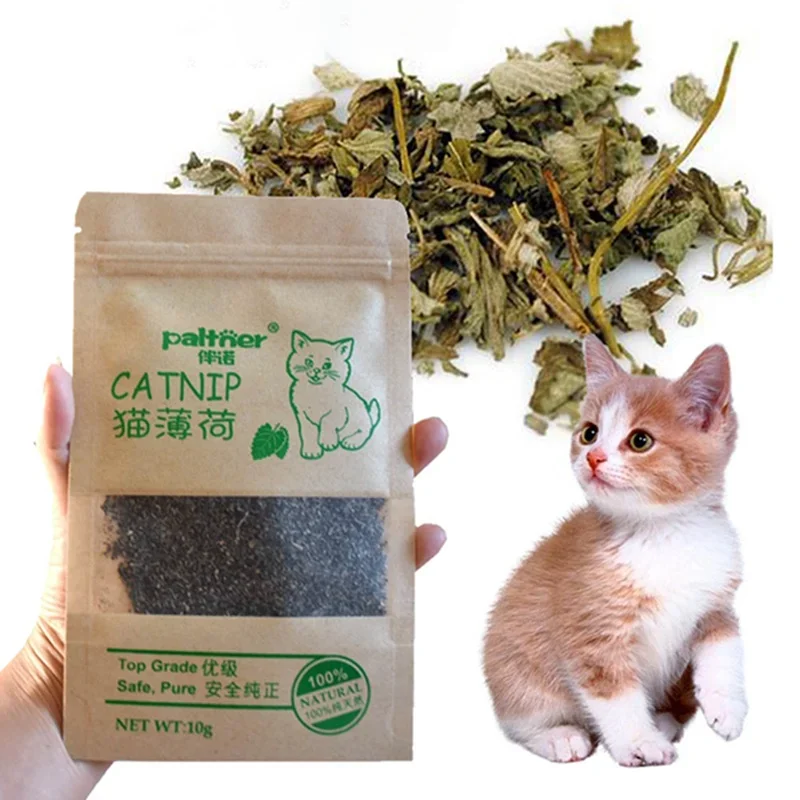 100% Natural Premium Catnip Cattle Grass Interactive Cat Non-toxic 10g Menthol Flavor Funny Cat Supplies Keep Pet Health Cat Toy