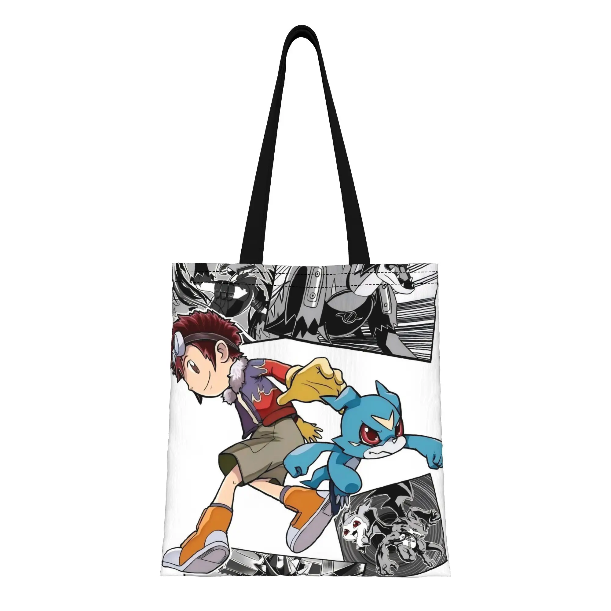 

Сумка-тоут Veemon Partner BANDAI Digimon Canvas, идеально подходит для покупок, женская сумка с верхней ручкой