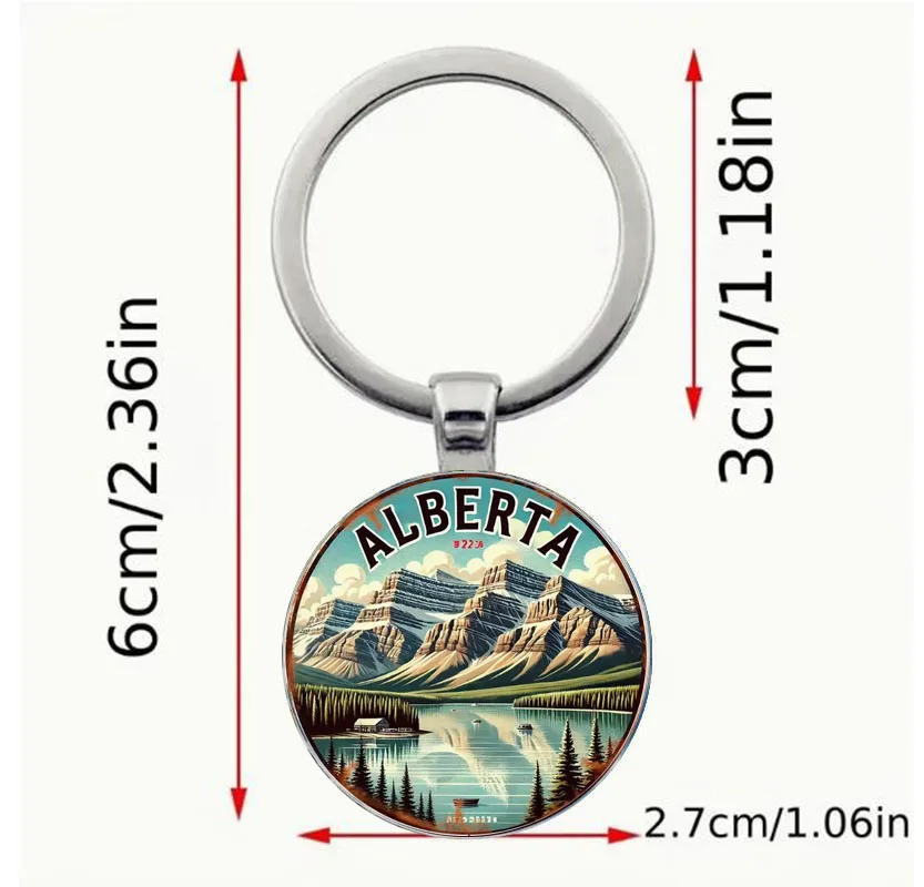 سلسلة مفاتيح كلاسيكية للمناظر الطبيعية ألبرتا مع هدية مثالية للجبال والبحيرات #2