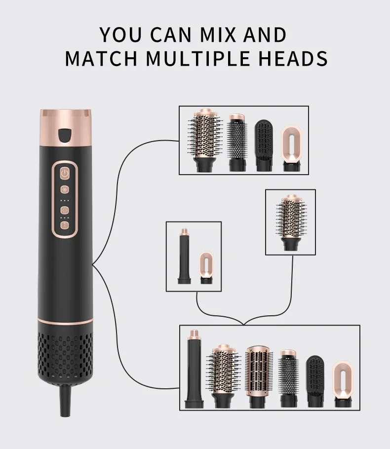 air styler secador de pelo bldccepillo alisador de pelo 5 in 1 spazzola per capelli a doppia tensione