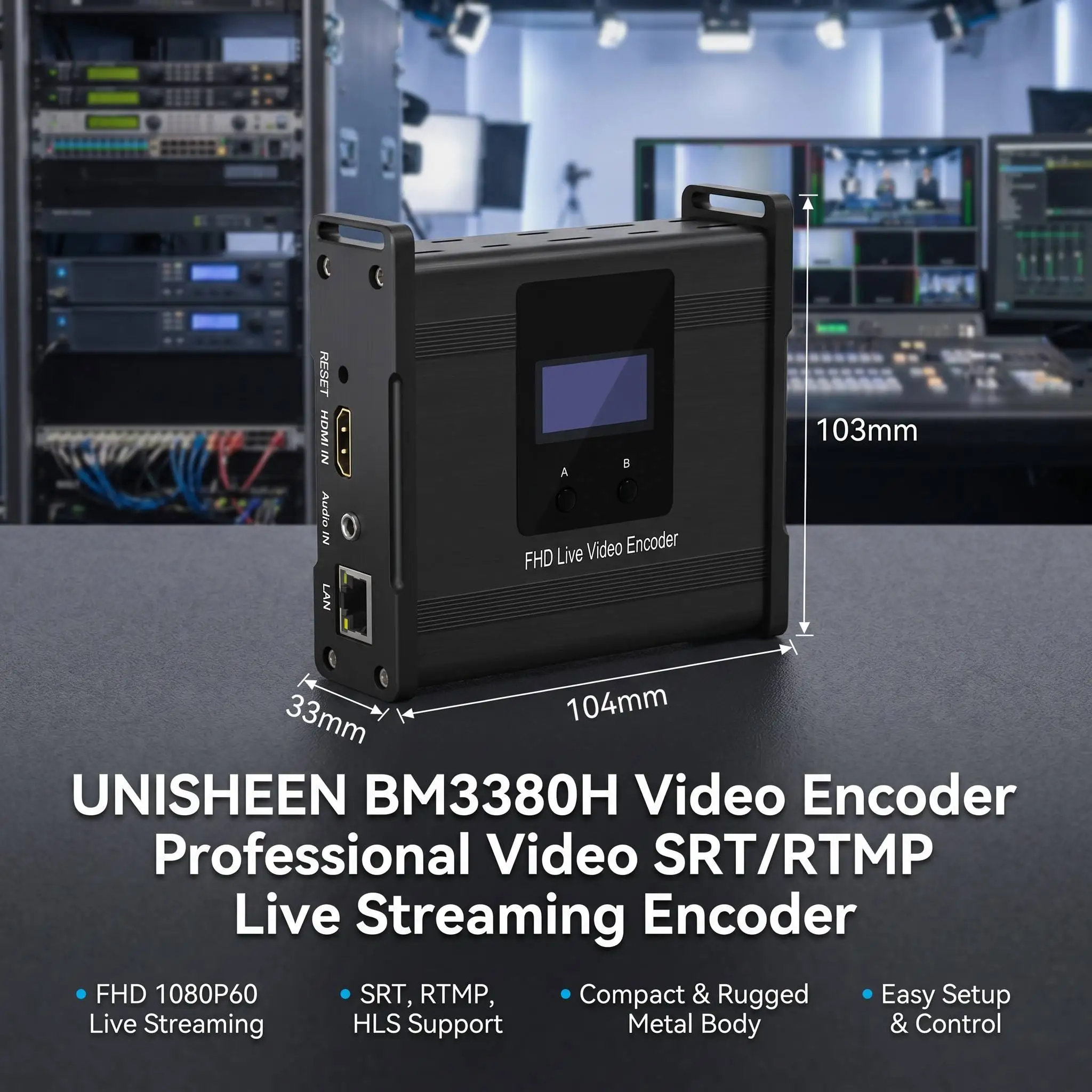Unisheen BM3380H Transmitter Live Broadcast Stream Iptv RTMP RTSP SRT UDP H265 H264 HDMI to IP Video Encoder Onvif view 2