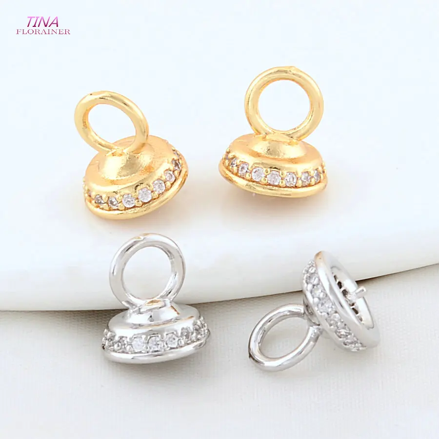 

6PCS 8.5*10.5MM 18K Gold Color Plated Brass Bead Caps Pendant For DIY Crystal Agate Jewelry Making Accessories