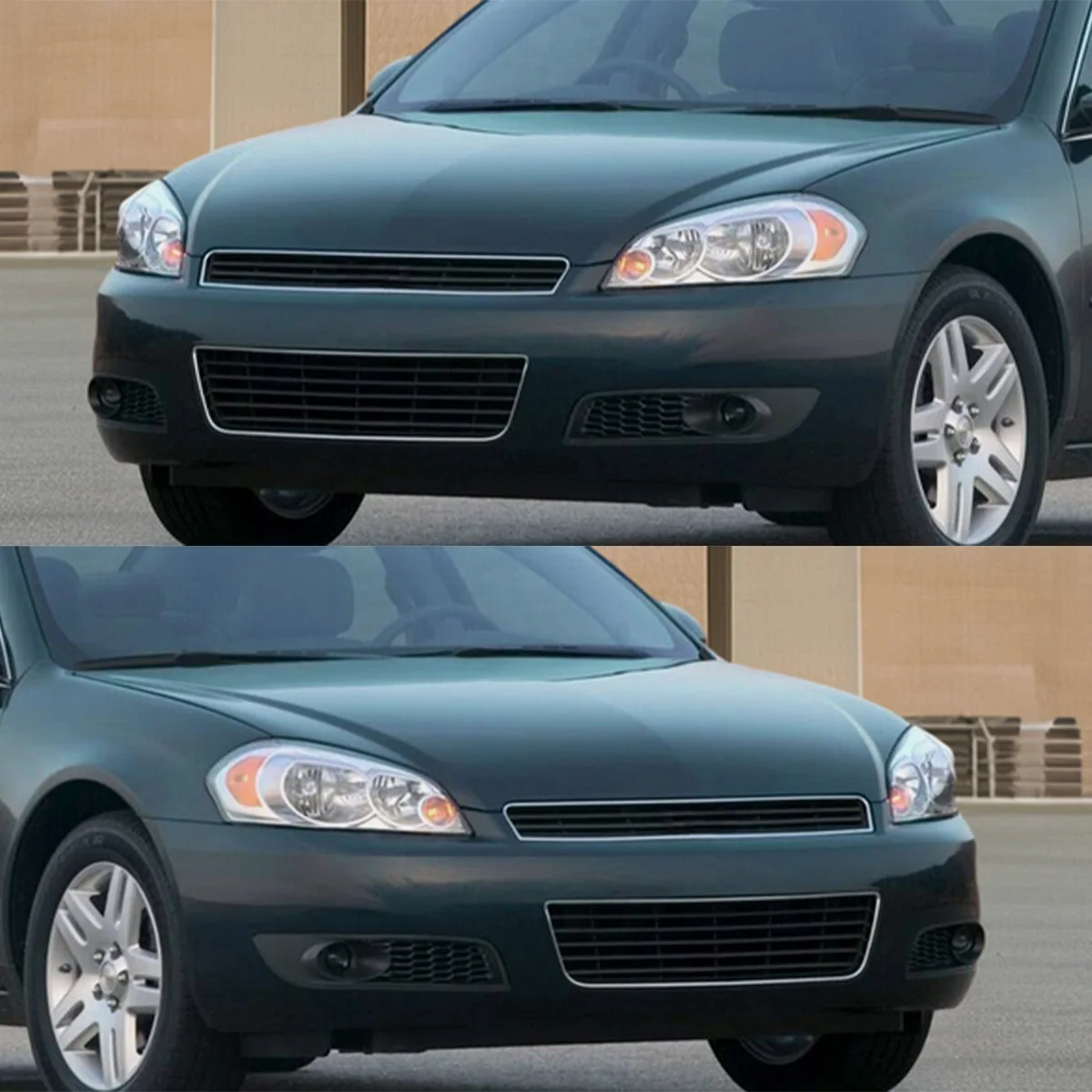 

MAGICKIT For Chevrolet Impala 2006-2013 Pair Front Bumper Fog Light Bezel Grille Cover Pair Fog Light Bezel Grille Accessories