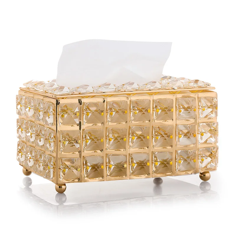 Crystal Lipstick Holder Makeup Organizer Necklace Dressing Table Makeup Brush Jewelry Pearl Storage Box Decor ornaments Tray