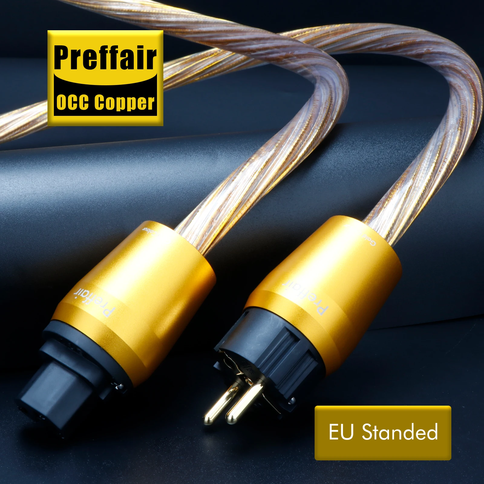 

power cord hifi 8N OCC Copper AU/EU/US Schuko Power Cable Double Shielded audio cable C15/C19 IEC Power Gold Plug Connector