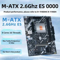 ERYING Gaming PC Motherboard Kit i9 with Onboard 11th Core CPU 0000 ES 2.6GHz 8Cores 16Threads(Refer To i9 11980HK i9 11900H)