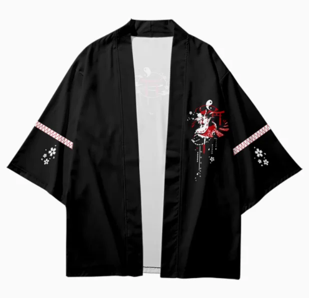 2024 Anime Touhou Project Hakurei Reimu Short Sleeve Haori Cosplay Costume Men Woman Casual Student Loose Tops