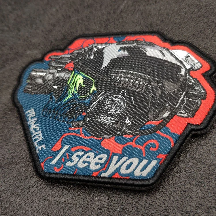 I See You Now Don't Be Naughty Embroidered Patches Night Vision Skeleton Soldier Morale Badge Tactical Backpack Stickers