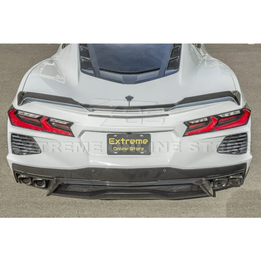 Actualización de rendimiento aerodinámico mejorado para modelos Corvette C8 2020-presente, par adicional de alerón de ala de tapa de maletero trasero estilo Z51