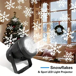 1pc LED Christmas Snowflake Projector Light Rotating Snowfall Projection Lamp for Christmas Halloween & Easter Party Decor