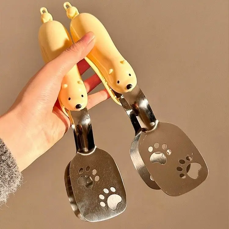 Cute Bear Spatula Tongs High Heat Resistant Frying Two in One Multifunctional Kitchen Anti Scald Food Tongs Turn Over