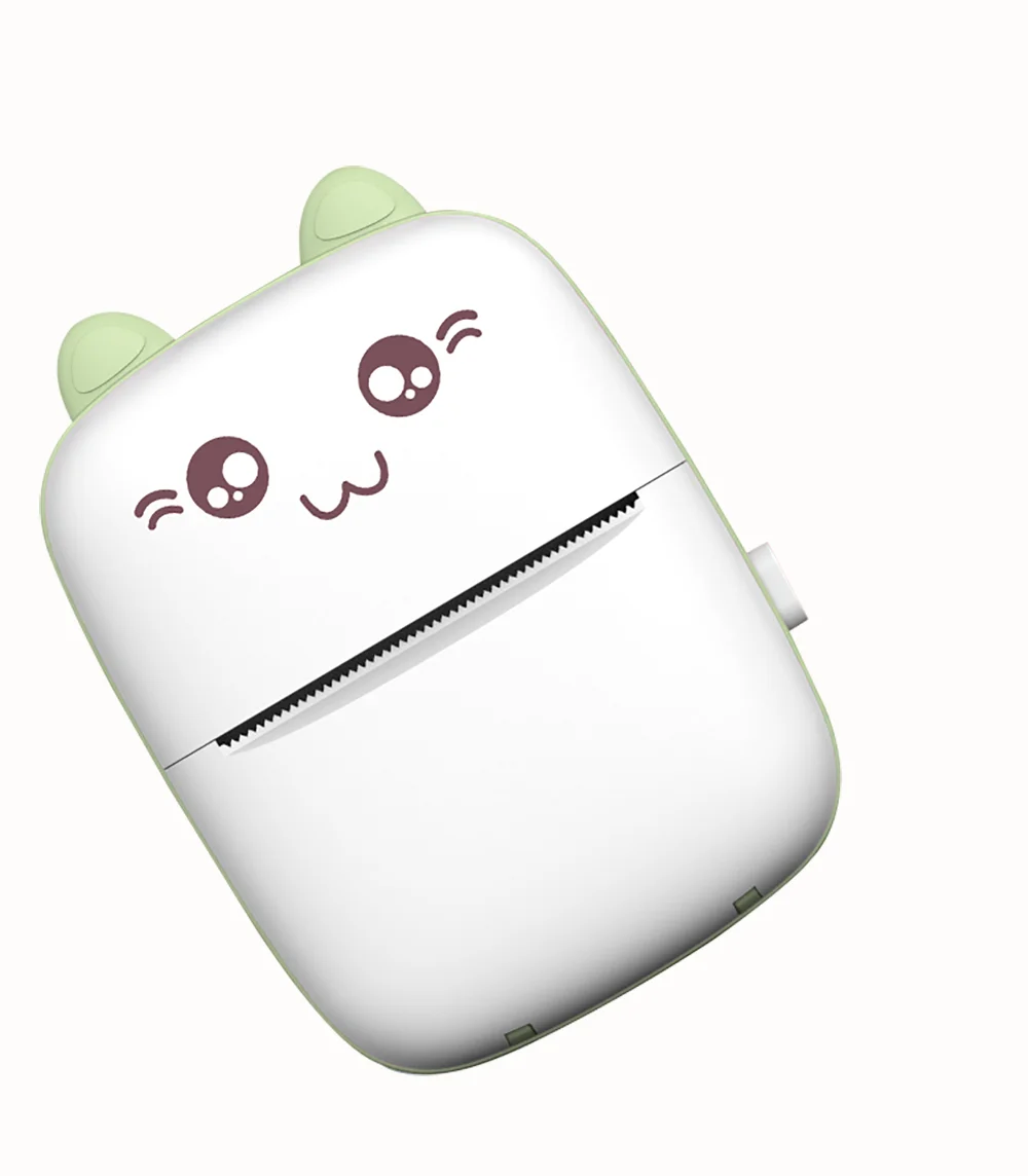 Mini Cat Ear Student Printer, Home-Use Bluetooth Error Correction Printer, Inkless Printing, Clear Content, Compact and Convenient, Instant Printing