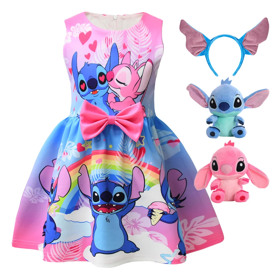 

Summer Girl Tutu Dress Lilo & Stitch Bow Kids Dress Children Halloween Cosplay Clothes for Girls 2-10 Years Girls
