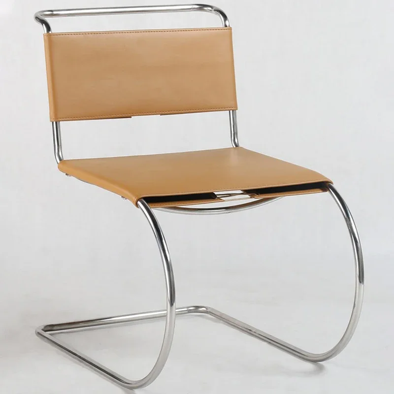 Backrest Dining Chair Stainless Steel Nordic Dining Chair Living Room Portable Modern Chairs Designer Interior Chairs Home Decor image 2