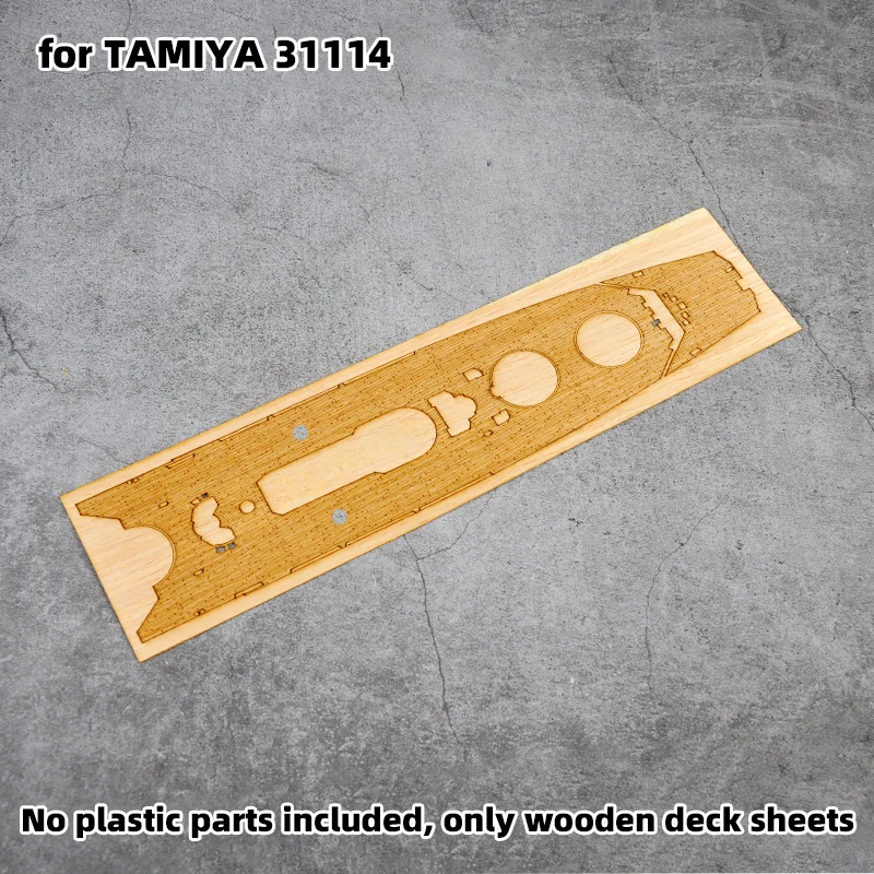 Modell-Upgrade-Teile, lasergeschnittene Holzdeckplatte mit selbstklebender Ankerkette für Tamiya 31114 IJN Battleship Musashi 1/700 – Detail 1