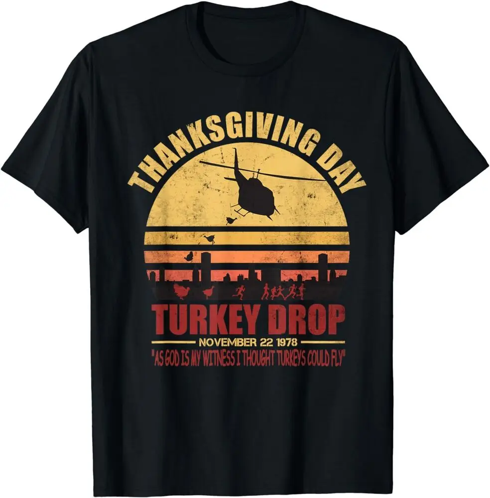 Flying Turkeys Thanksgiving Turkey Drop As God Is My Witness T-Shirt  Summer Tees Cotton Luxury brand vintage oversized