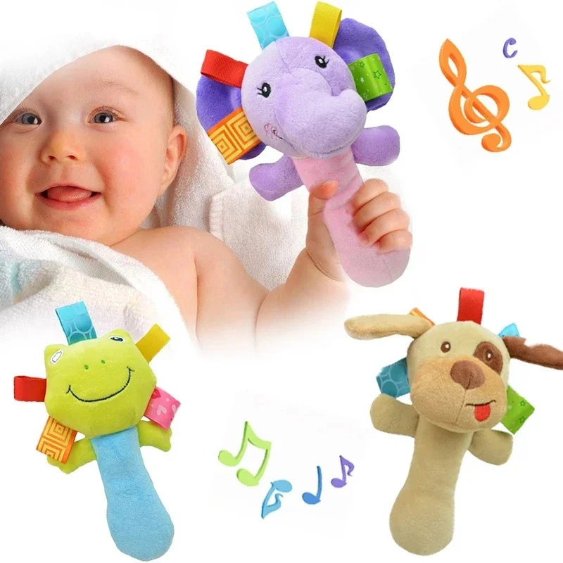 Baby Animal Rattles 0-12 Months Newborn Infant Stroller Bed Hanging Toy Visual Grab Ability Training Mobile Bell Dolls speelgoed