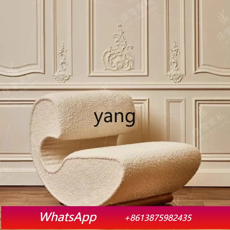 

LTT simple single solid wood fabric lamb wool sofa chair