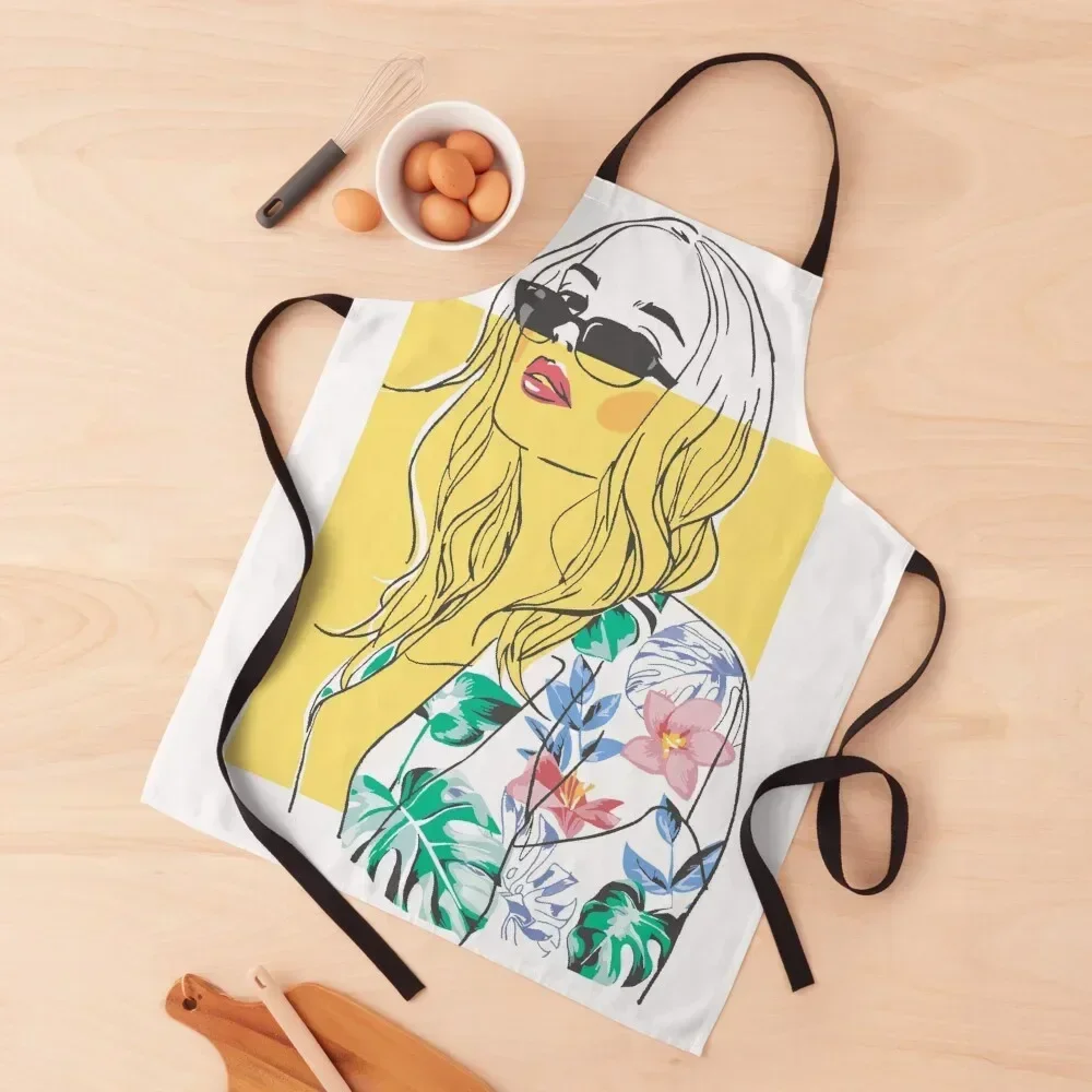 

Sunglasses Girl in happiness Mood t-shirt Apron Beauty For Kitchen Apron