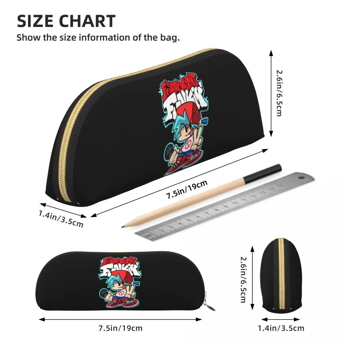 Пеналы Friday Night Funkin, бойфренд, держатель для ручек, канцелярские принадлежности, большая коробка для ручек, сумка-карандаш для детей