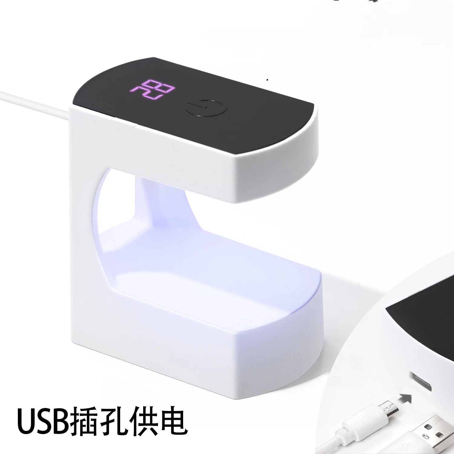 Mini draagbare nagellamp fototherapiemachine 6Led baklamp plug-in mini nagellamp
