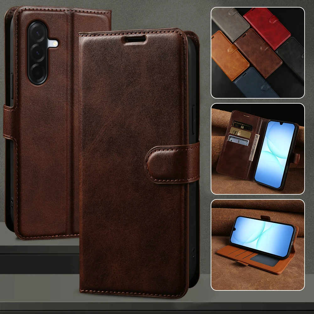 

Leather Flip Wallet Case for Samsung Galaxy A17 A37 A57 A16 A26 A36 A56 A55 A35 A25 A14 A24 A34 A54 A06 A07 A05S 5G Phone Case
