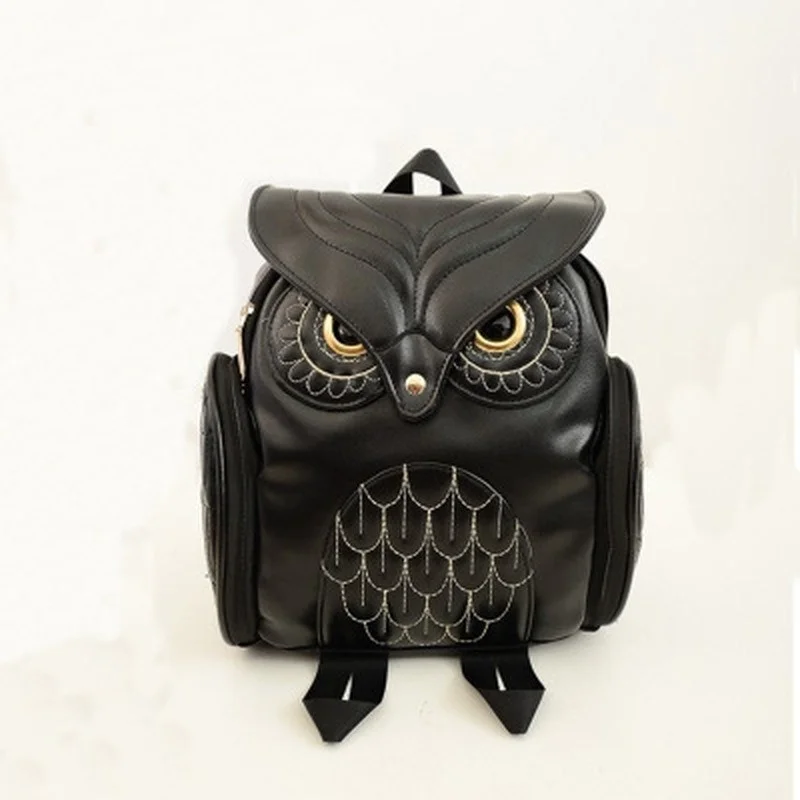 Fashion Womens Backpack Casual Owl Shape Embossed Shoulder Backbags  Bags Satchel Travel Bag