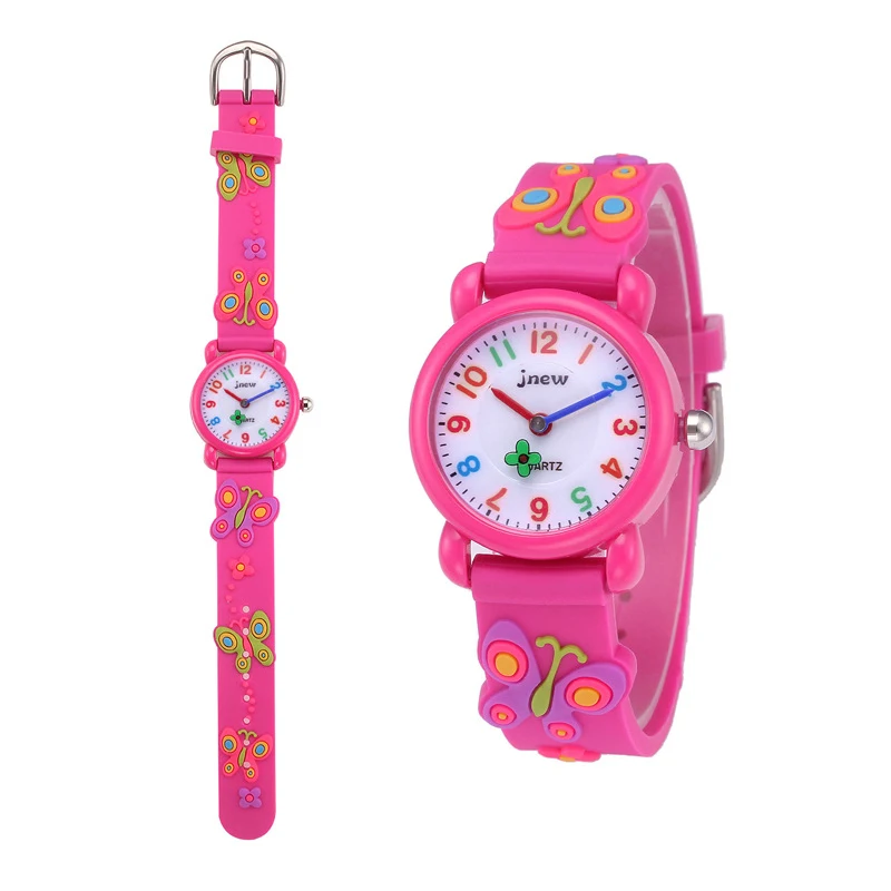 UTHAI C20 Children's 3D Cute Butterfly Cartoon Watch, Confortável, Impermeável, Escola Primária, Girls Meet Time, Relógios Infantis, Presente