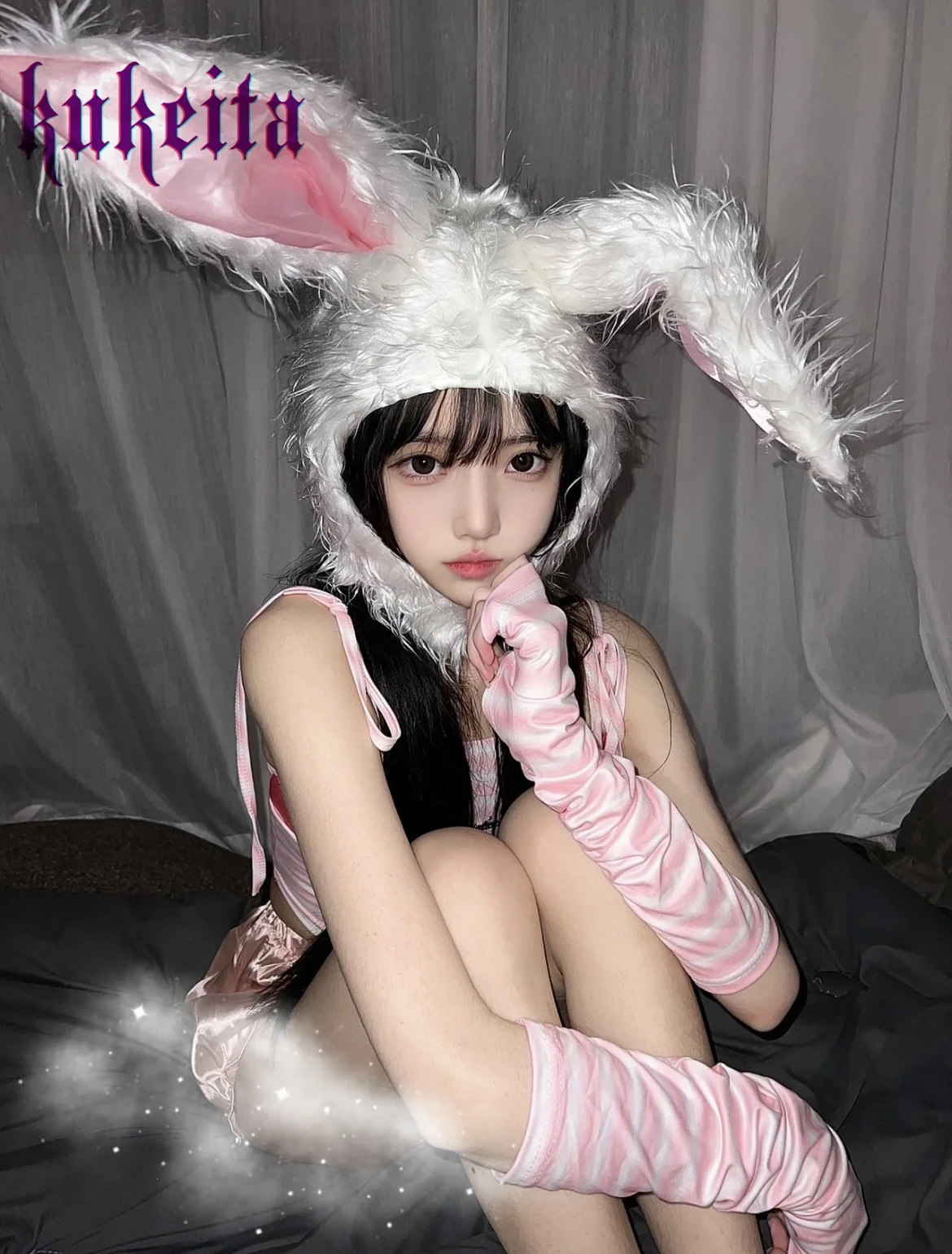 Bunny Ears Hat For Women Girls Party Cosplay Kawaii Plush Long Rabbit Ears Hat Photo Performance Props Accessories