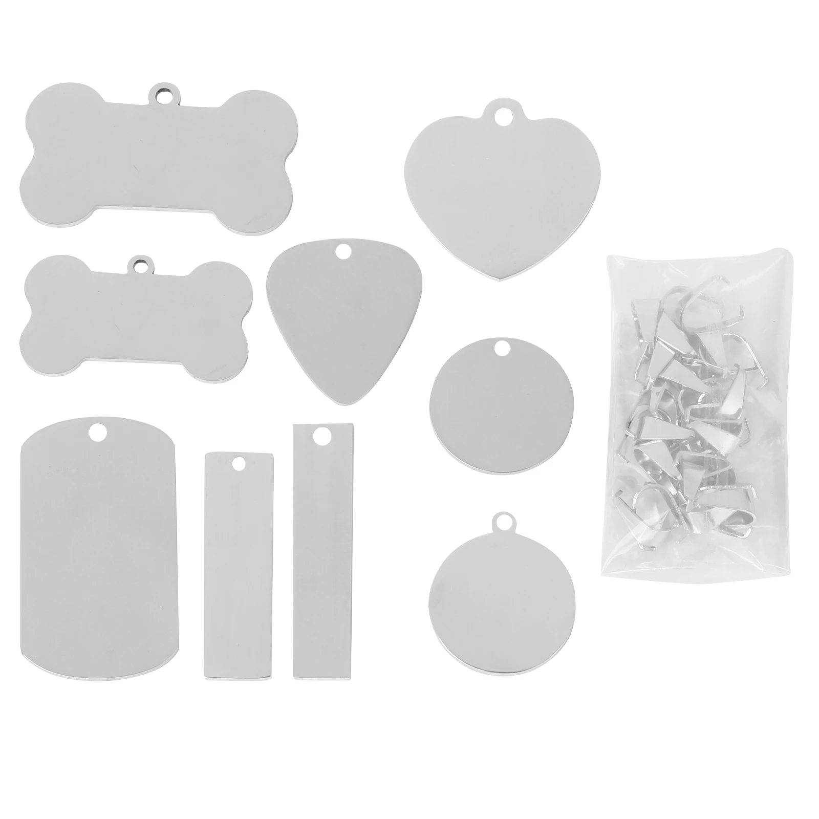 

24 Pcs Stainless Steel Pendant Jewelry Blanks for Engraving Necklace Charms Making Pendants
