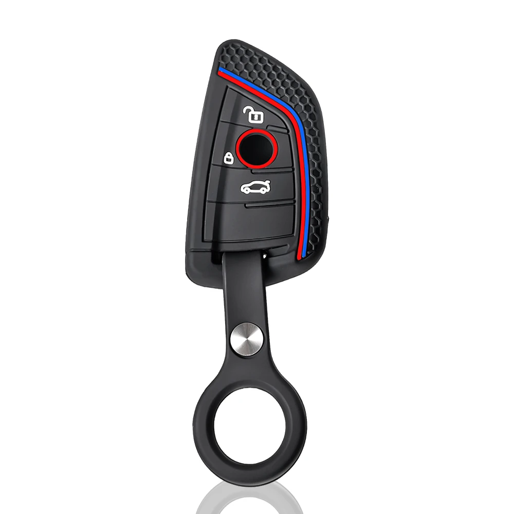 Silicone Remote Car Keychain Holder Key Case Cover for BMW F48 F46 F10 F20 F30 X1 X2 X3 X4 X5 X6 Z4 1 2 3 4 5 6 7 Serie 7 Wallet view 2