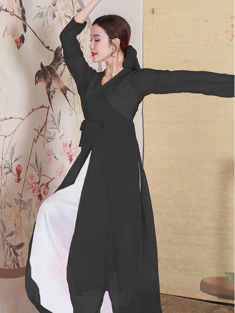 Oriental Dance Dress Chinese Classical Dance Women Pants Ladies Transparent Mesh Cheongsam Tops Classical Dance Clothing