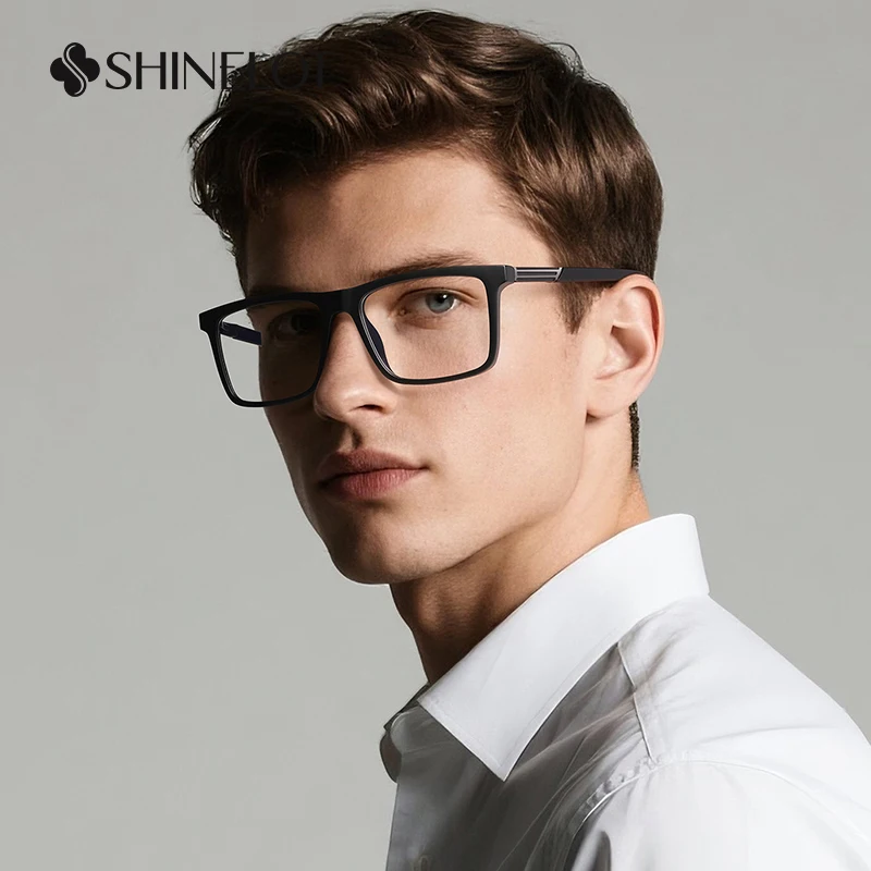 

93536 Retro Business Men Eyeglasses Prescription Frame Technology Oriented Glasses Full Frame Best-Selling Square Male Eyewear