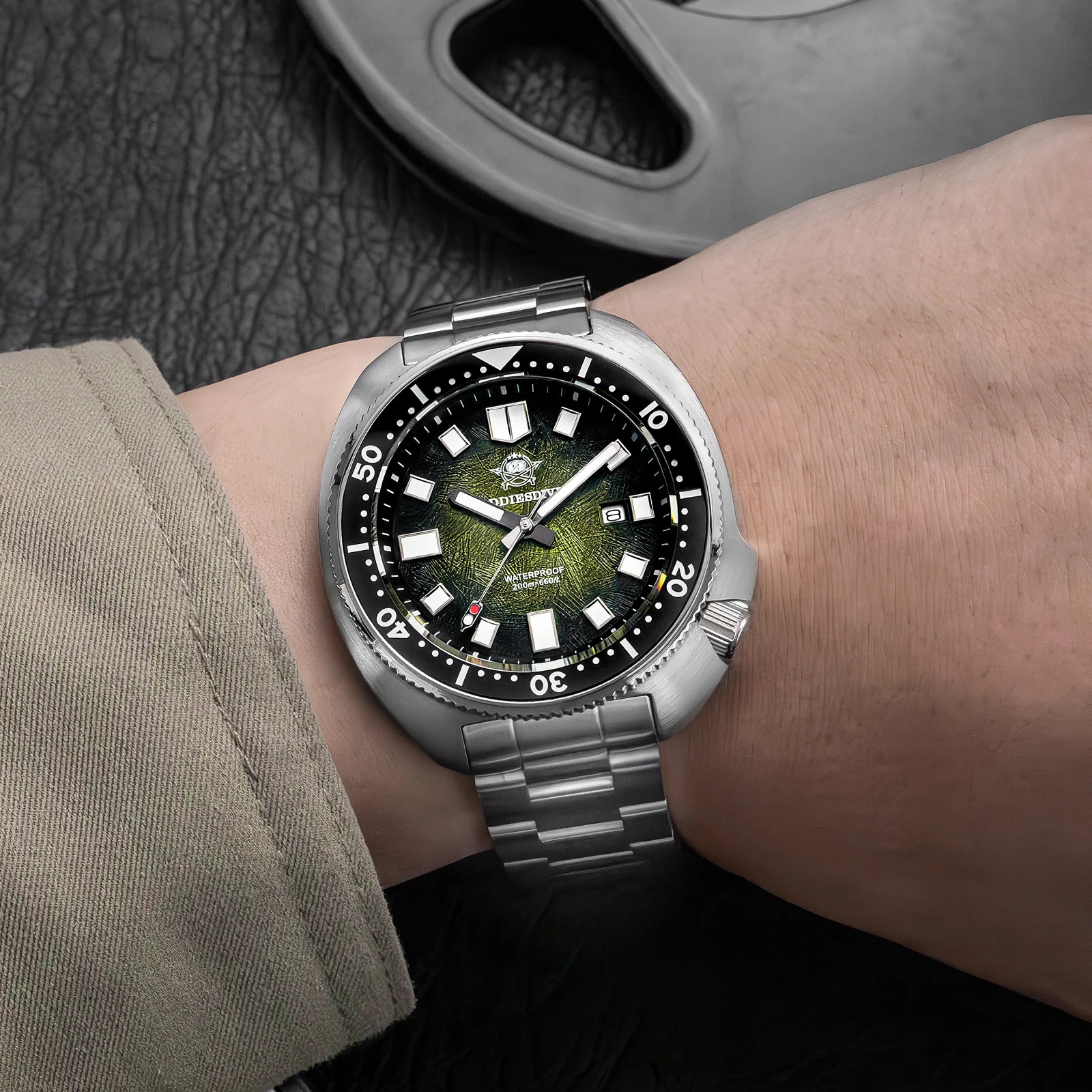 

Часы ADDIESDIVE с сапфировым стеклом, персонализированные, из нержавеющей стали, водонепроницаемые до 200 м, мужские, с керамическим безелем, AD2511, мужские часы reloj hombre