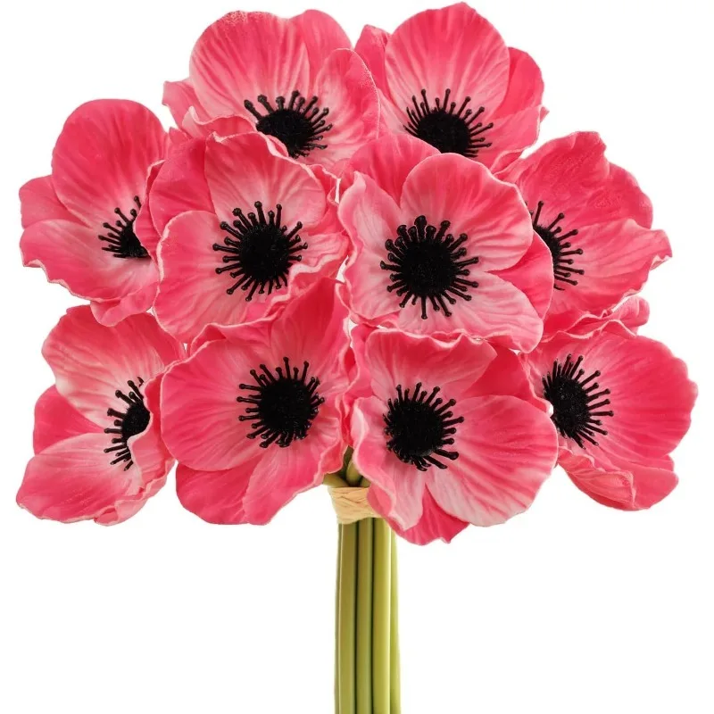 30 cm künstlicher Mohnblütenkopf, Seidenrosen-Blumenstrauß, Bastelbedarf, Party-Kranz, Heimdekoration, Neujahr, Hochzeitsdekoration