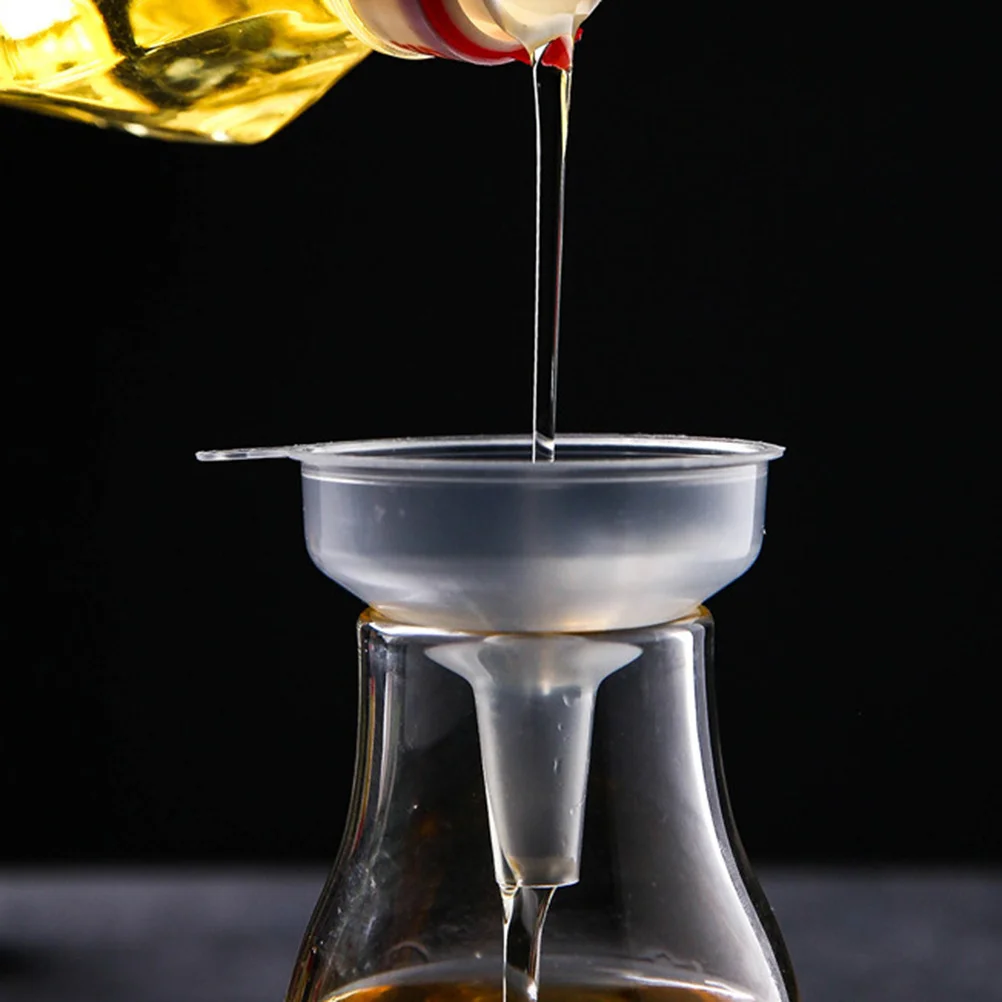 100Pcs Transfer Funnels Transparent Plastic Mini Handle Filling Bottles Liquid Transfer Laboratory Kitchen Essential