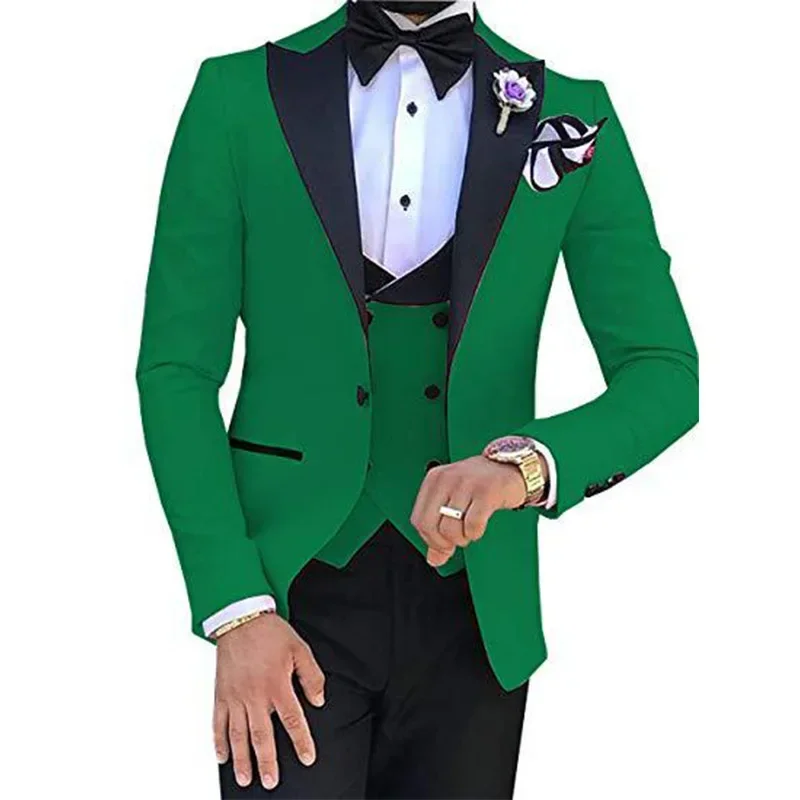 New 2023 Suit Men\'s Suit Three-piece Korean Version Slim-fit Model Business Groomsman Suit Groom\'s Wedding Dress Costume Homme