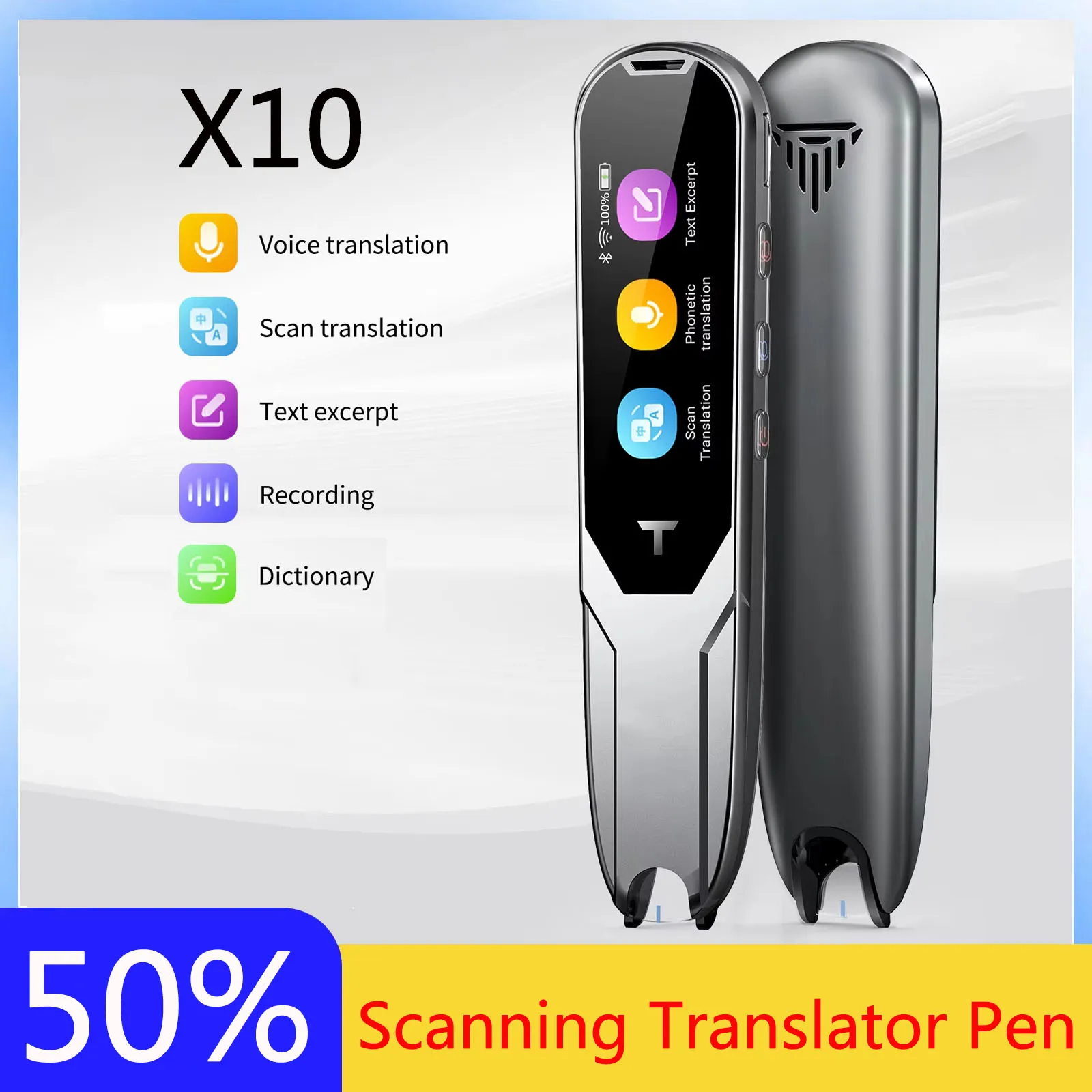 

X10 Portable Smart Scanning Pen 112 Multi-Language Instant Voice Translator Text Scanning Reading Translate Dictionary Pen