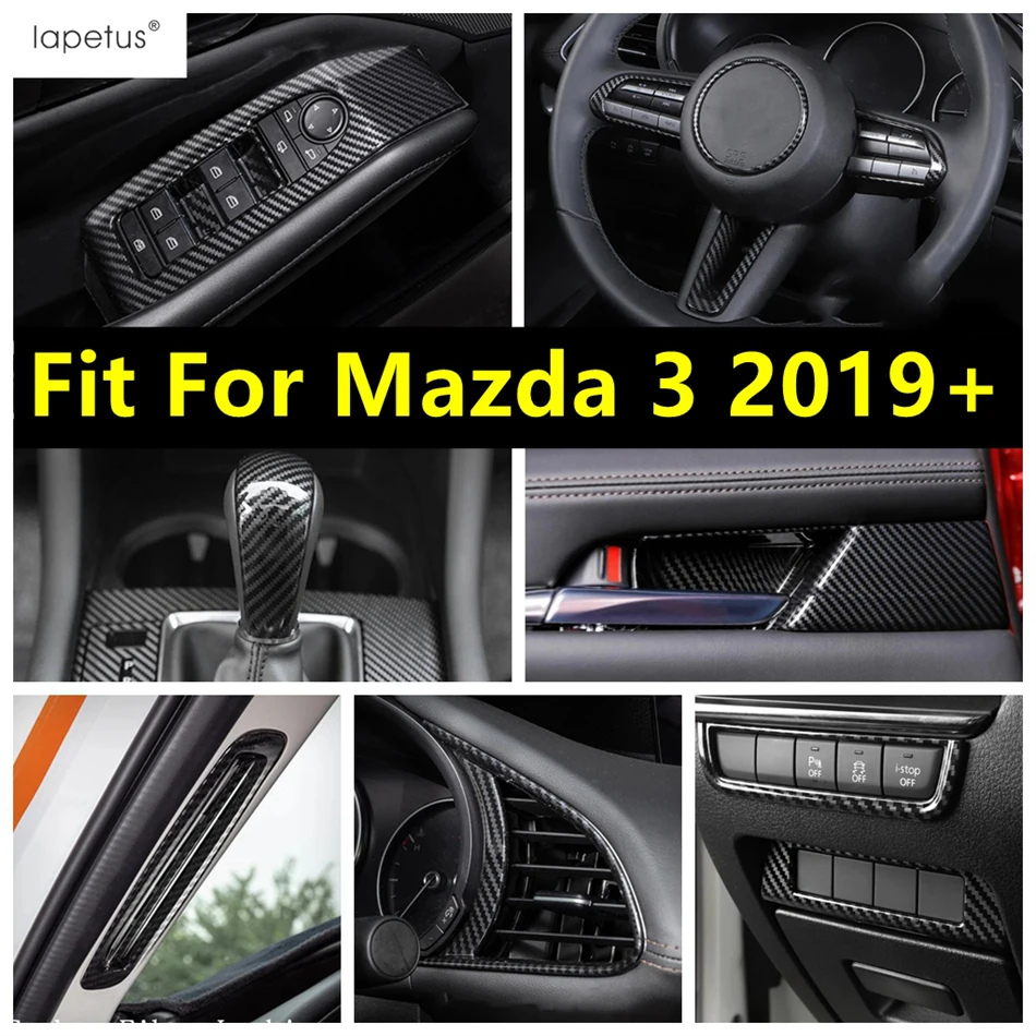 

Steering Wheel / Window Lift / Handle Bowl / Gear Shift Handle / Head Light Lamp Cover Trim Accessories For Mazda 3 2019 - 2023
