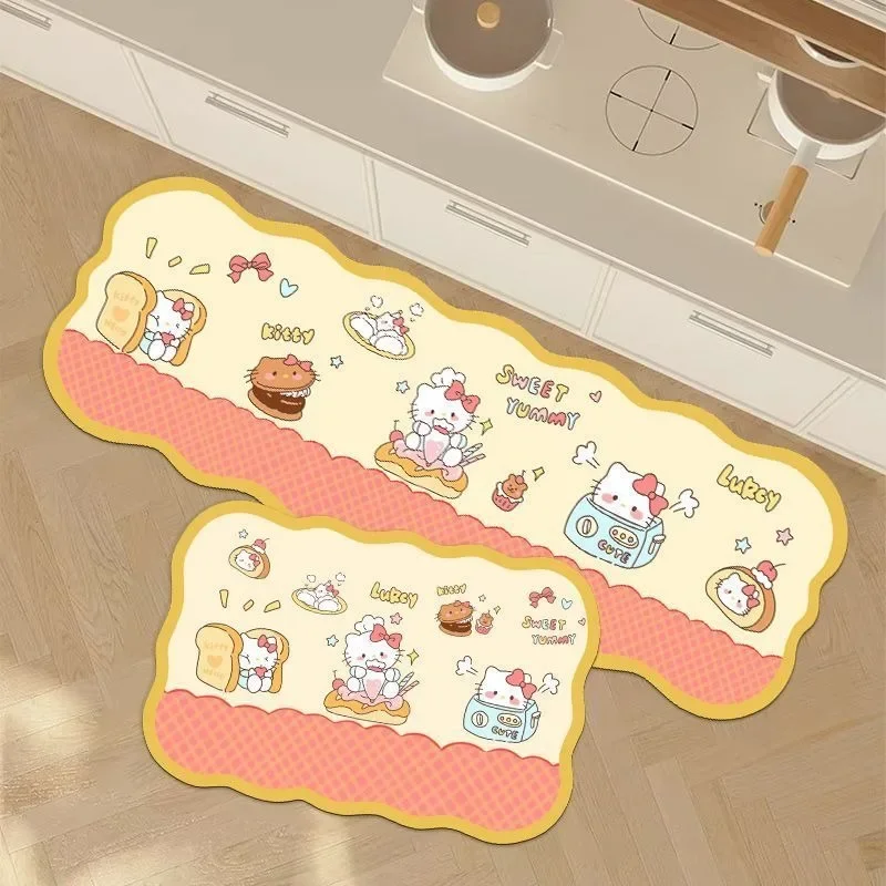 

Hello Kitty Anime Kawaii Sanrio Ins Fashion Kitchen Floor Mat Cute Cartoon Household Floor Decoration Pendant Cushion Gifts Toys