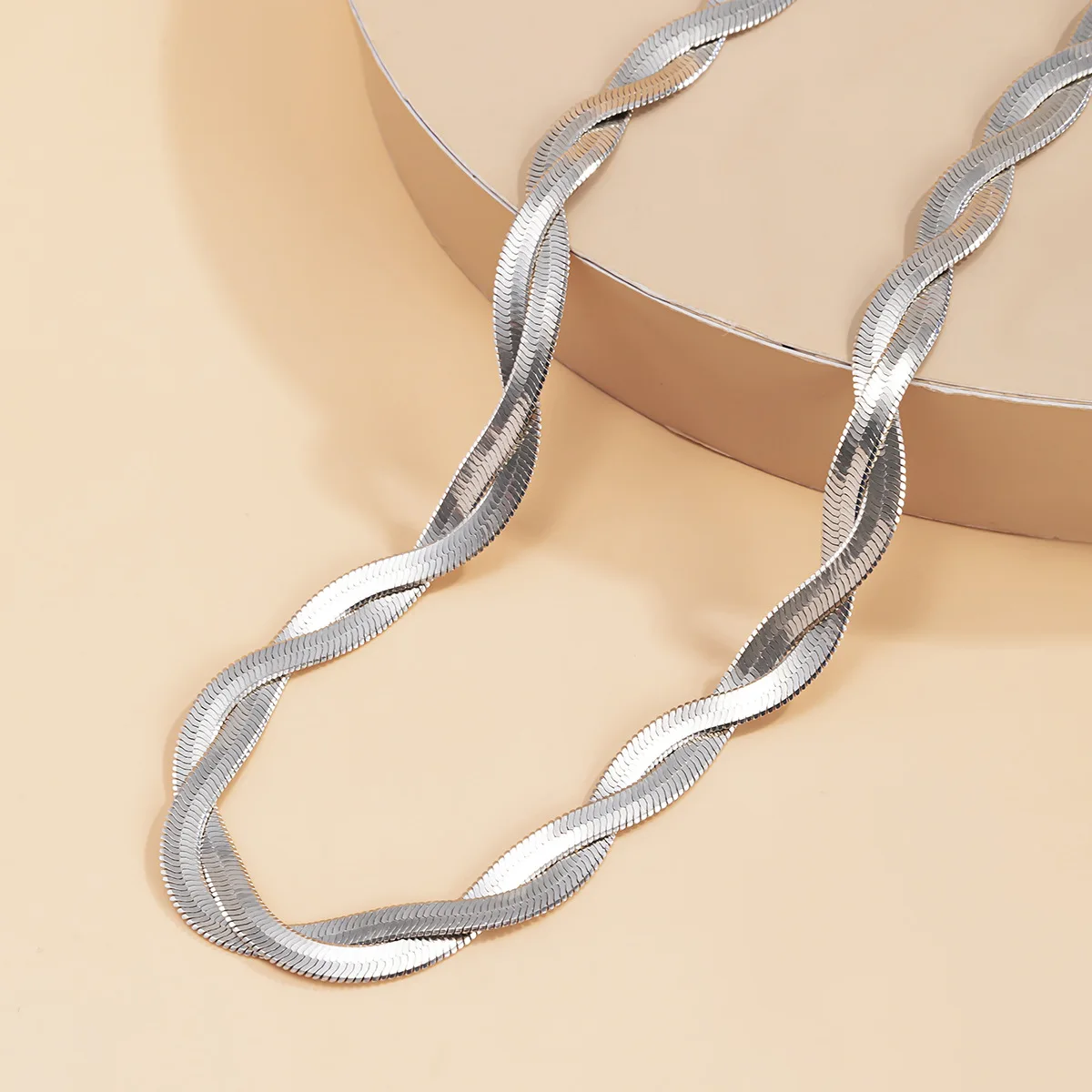 Snake Chain Choker Single Strand Braided Elegant Versatile Premium Metal Jewelry Women Rose Gold Tone Casual Gift Chains