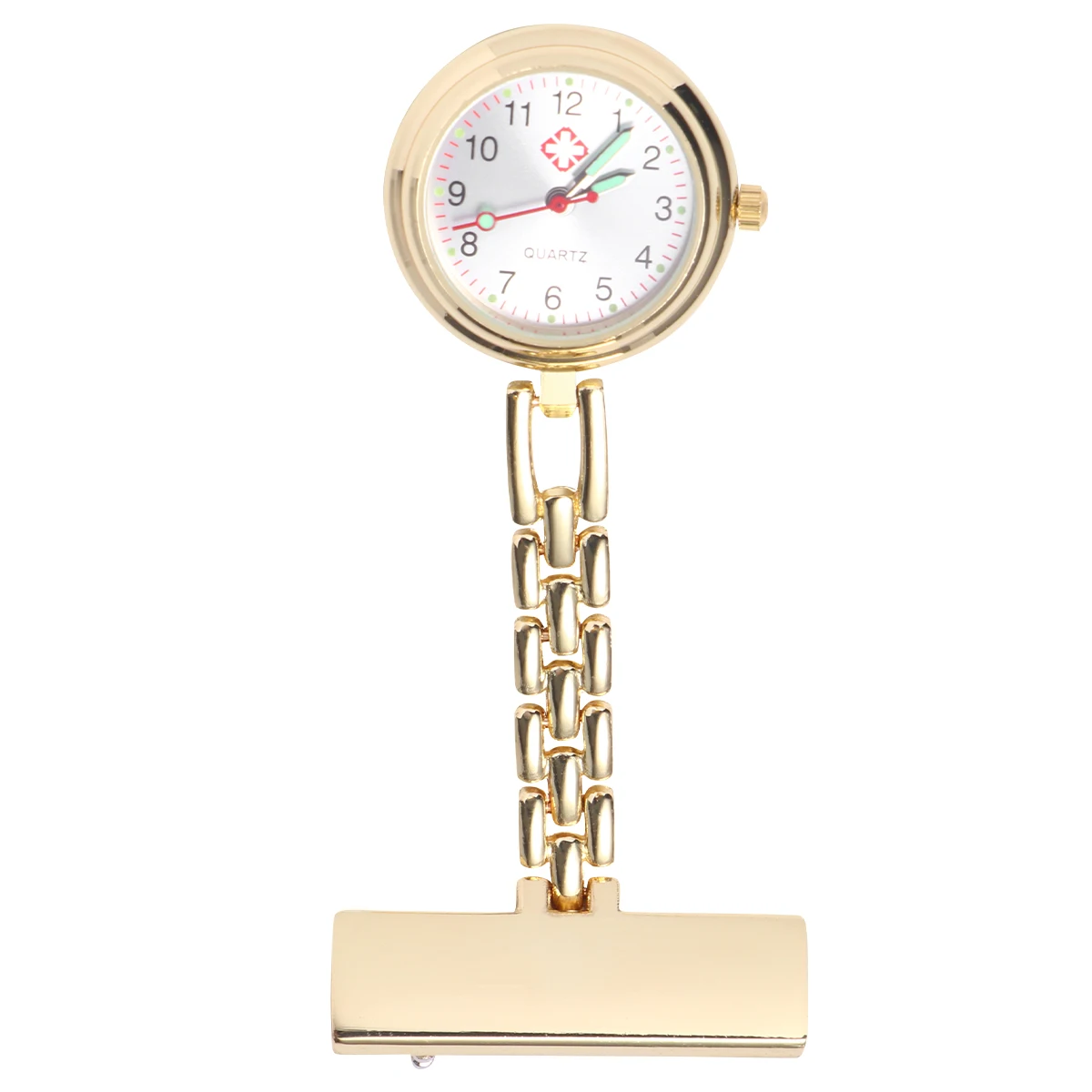 

Zinc Alloy Pocket Watch Nurse Safety Pin Rose Gold Doctor Hanging Key Ring Luminous H Easy Read Night Durable Small Practical
