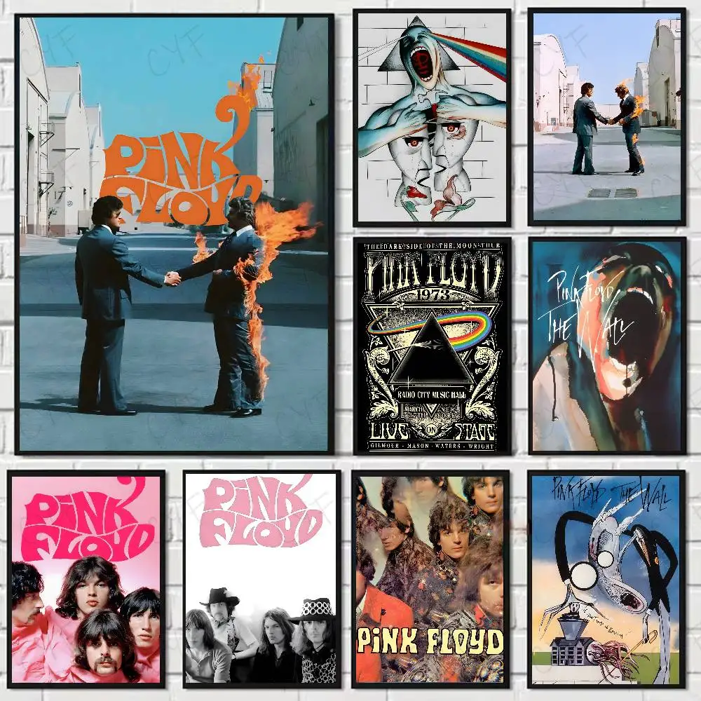 ملصق Rock Band P-PinK F-Floyd عالي الدقة جدار لاصق مقاوم للماء لغرفة المعيشة المنزلية وغرفة النوم والديكور الجمالي