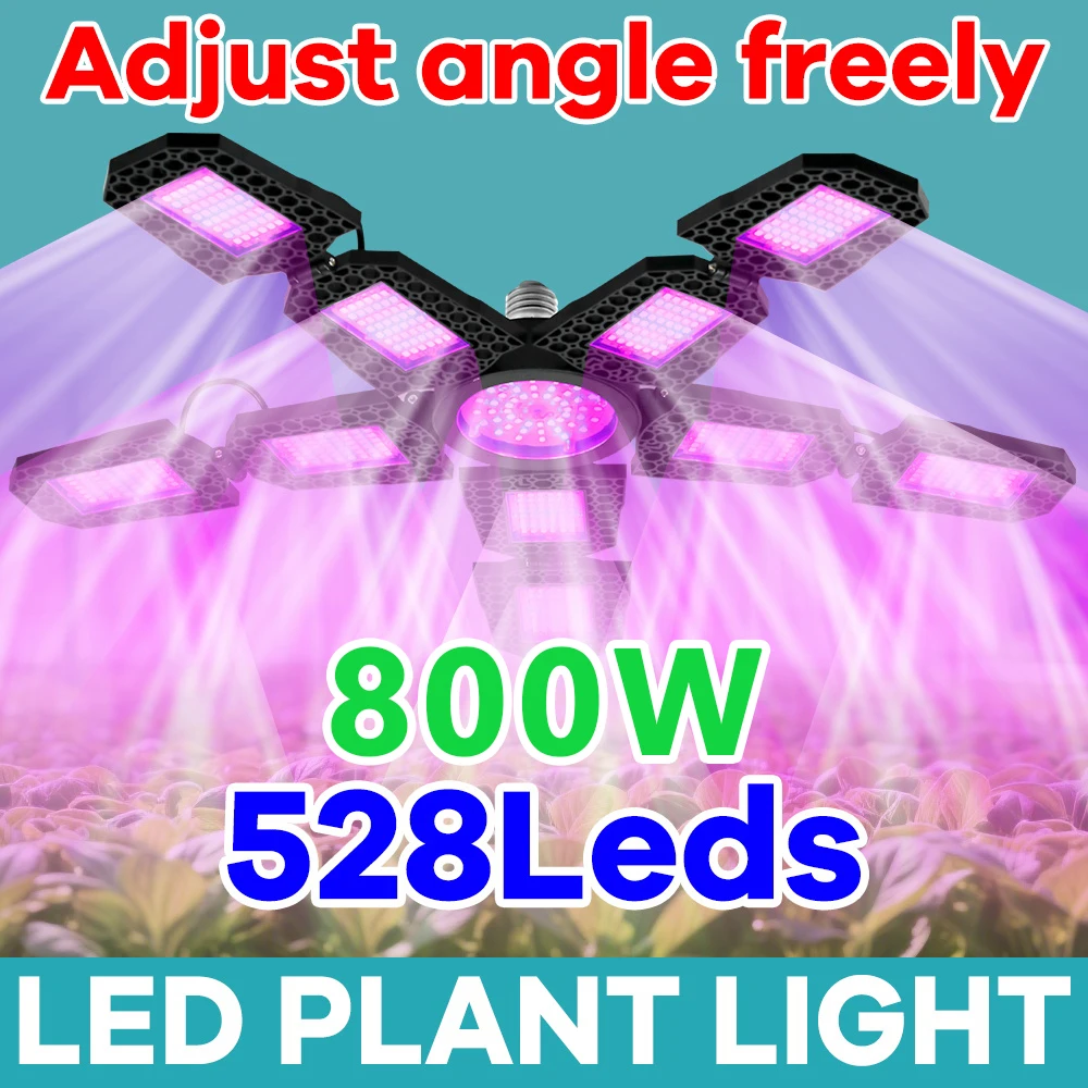 Plant Grow Light LED Full Spectrum Deformable Growth Lights Bulbs E27/E26 Sunlight Hydroponic UV/IR Red Blue Cultivation Lights