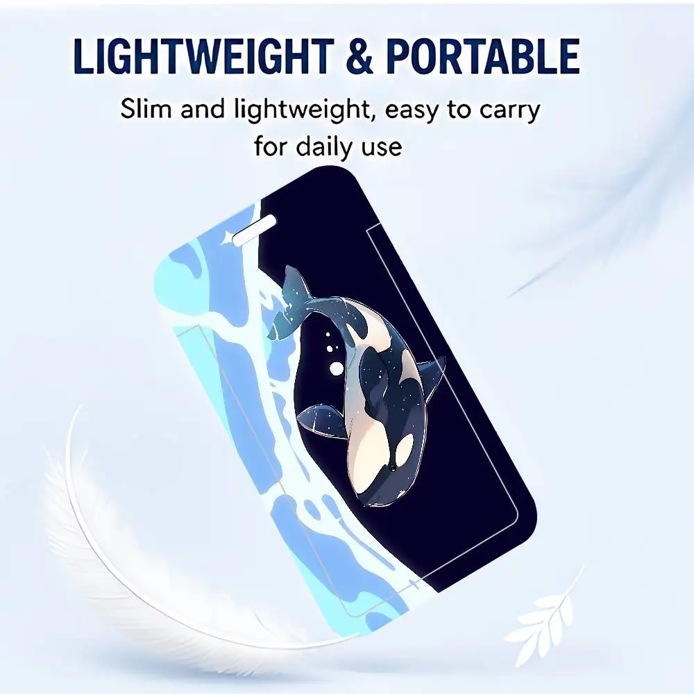 Whale Clear ID Card Holder Lanyard Neck Strap Badge Case Door Credit Card Protector Daily Gift