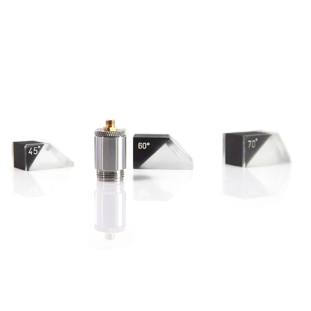 

In stockYUSHI UT Testing Angle Probe Ultrasonic Miniature Screw-In Transducer and Wedge 45/60/70 with Microdot L5 Connector