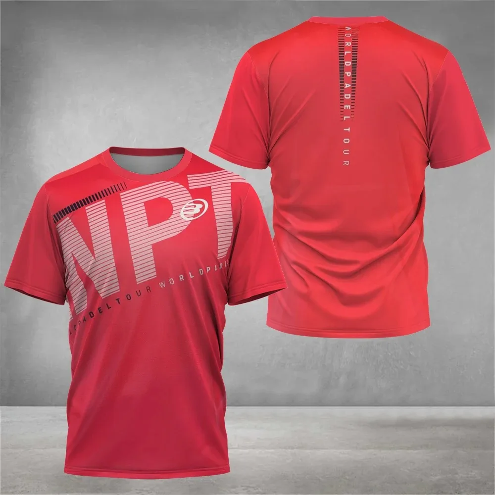 2024 Butik Moda Tenis Sporty Z Krótkim Rękawem Lato Nowe Męskie Fitness Sportowe Oddychające T-shirt Męski Padel Szybkoschnący Top