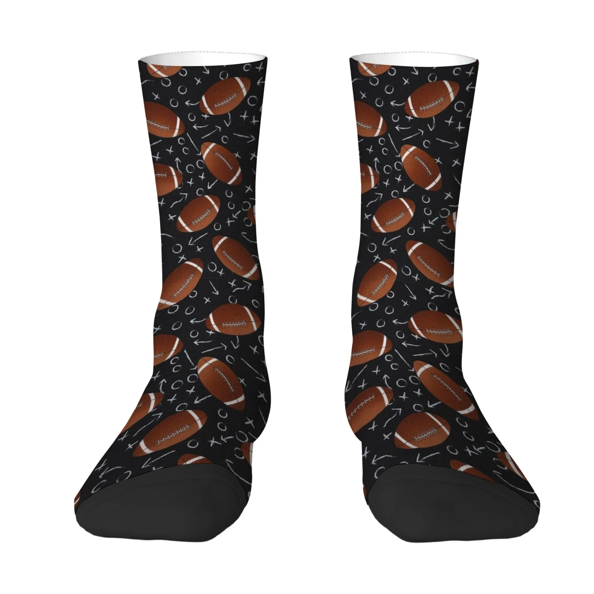 

Novel and Fun Rugby Print Men's Socks Comfortable Breathable Soft Socks Stylish Street Fashion Outdoor Sports and Cycling Socks