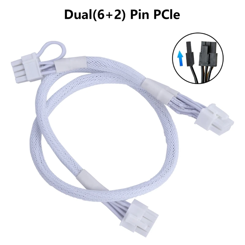 

PCIe 8 Pin to Double 8 Pin (6+2) PCIe Power Adapter for GPU 8 Pin PCIe Cable GPU Double 8 Pin PCIe Cable Power Adapter